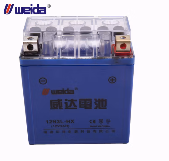 Bateria recarregável 12n3 Weida para motocicleta 3ah