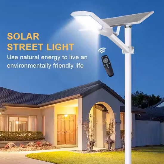 Bspro Projetor de luz solar de rua 100 W 200 W à prova d'água IP65 tudo em um LED luz de rua solar