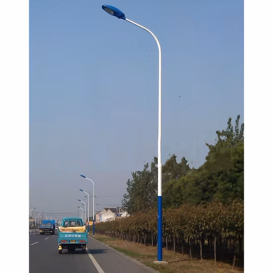 Solar personalizado/LED/alta/mastro luz de rua/iluminação/lâmpada redonda/octógono poligonal cônico/quente/DIP/poste de aço galvanizado luzes solares de rua Ploe